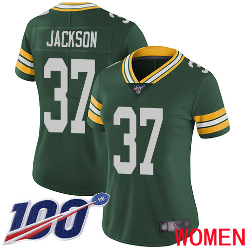 Green Bay Packers Limited Green Women #37 Jackson Josh Home Jersey Nike NFL 100th Season Vapor Untouchable->green bay packers->NFL Jersey
